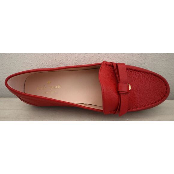 Kate Spade A25/132 Women’s Sz 10B Red Desi Leather Bow Slip-On Loafers - Picture 7 of 12